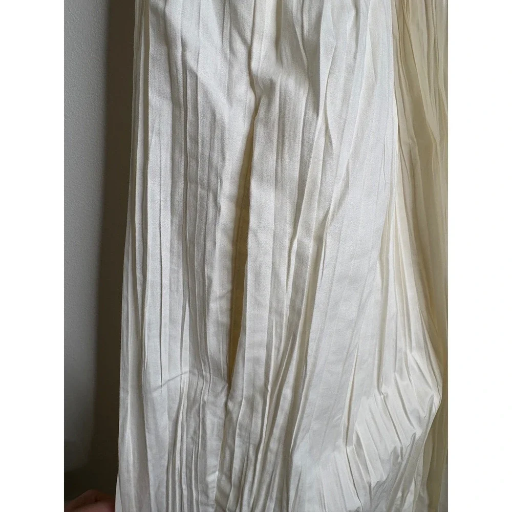 J.Crew Catania Cotton Smocked Maxi‎ Dress XL White Blue Summer Vacation Easy NWT